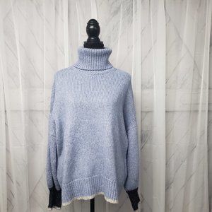 💜 La Ligne Blue Turtleneck Alpaca Blend Sweater Size L
